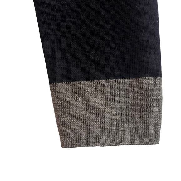 Talbots Merino Wool Open Cardigan Sweater Womens Small Petite Navy Grey Nautical - Picture 5 of 12